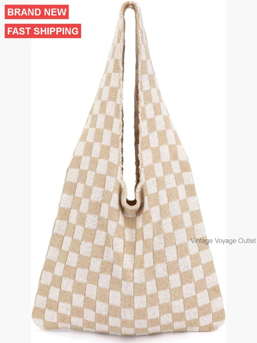 Large Crochet Tote Bag, Lightweight Polyester Beach Bag, Hobo Style